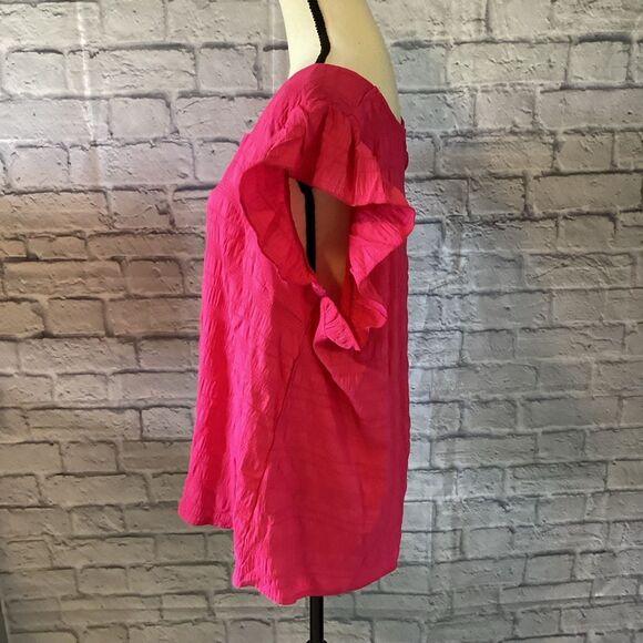 Shein Curve - Pink Square Neck Women's Top — 3XL - Picture 2 of 4